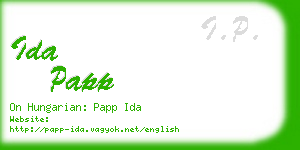 ida papp business card